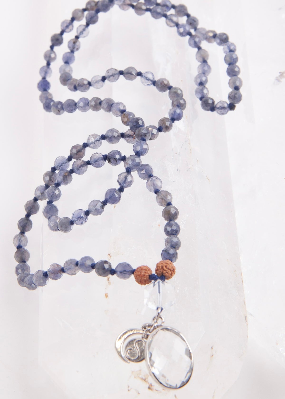 SHAMAN&#39;S Mala | Iolite, Himalayan Quartz, Herkimer, Rudraksha