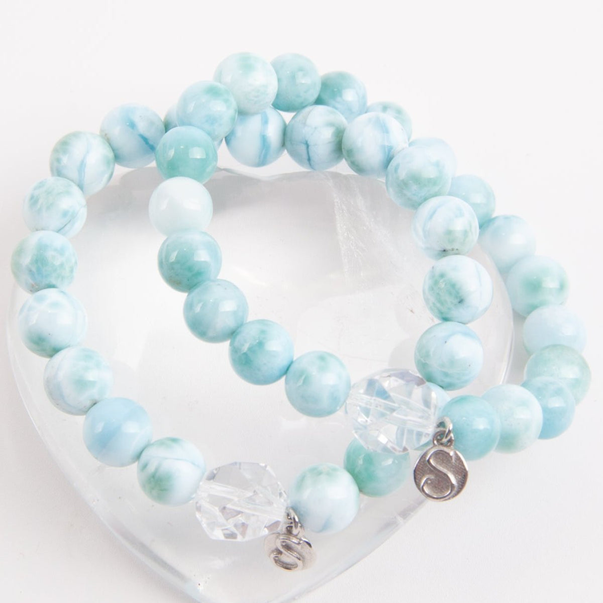 LIGHT OF TRUTH Larimar &amp; Herkimer Bracelet