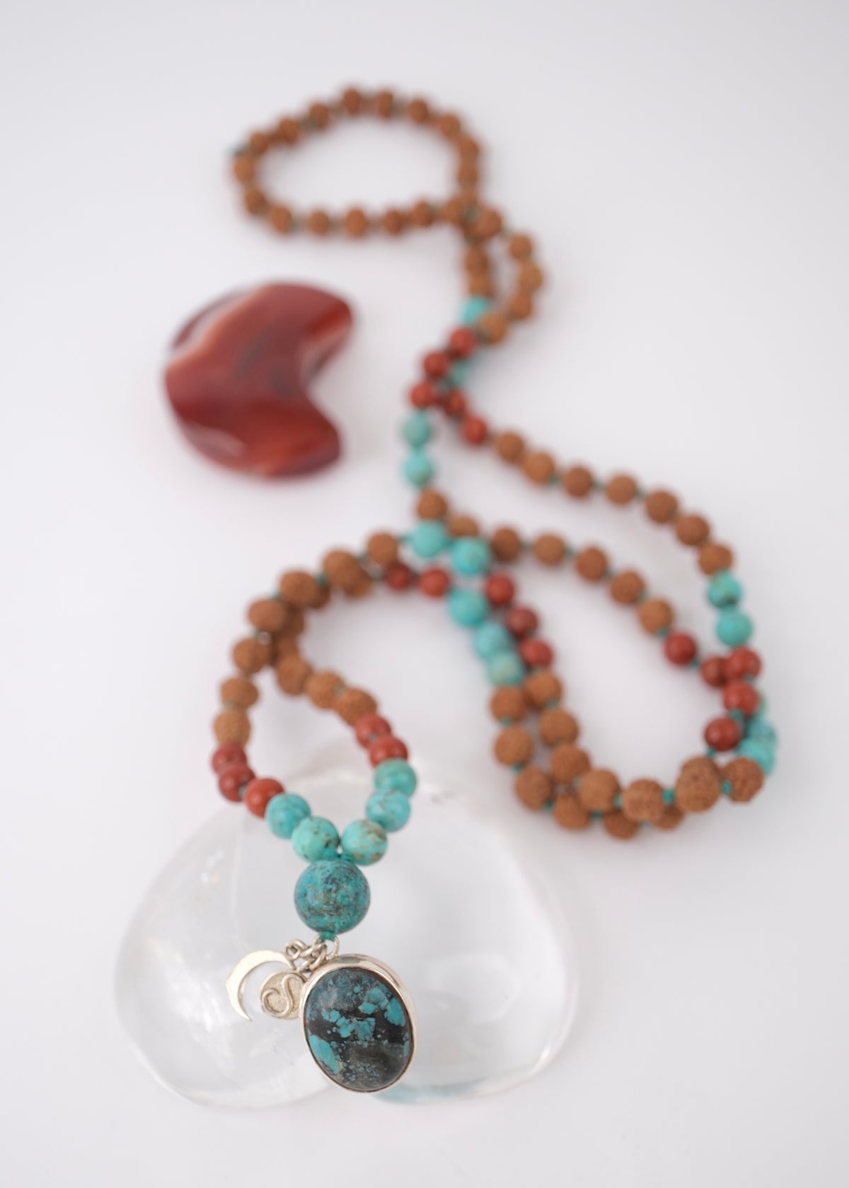 The TRIBAL Mala | Elders and Keepers of the Faith | Persian Turquoise, Red Jasper, Rudraksha