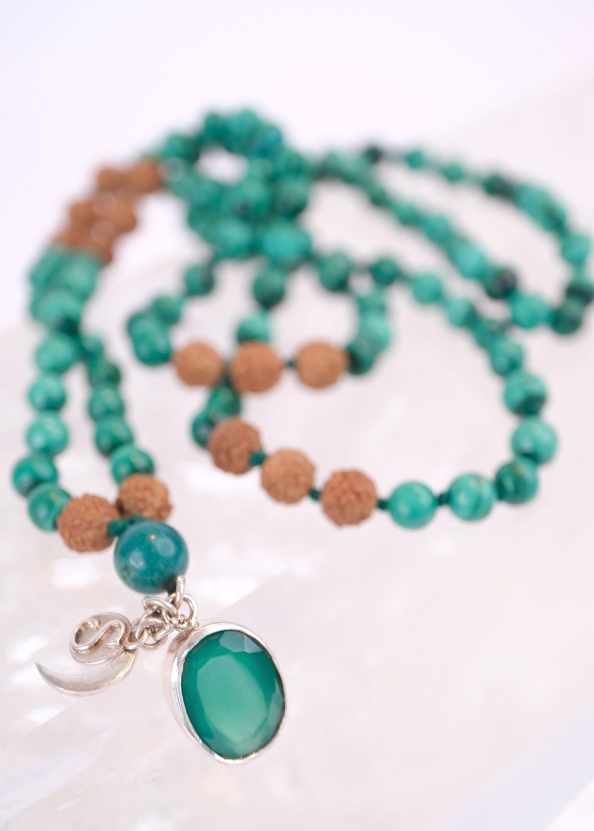 TRANSFORMATION Mala | Malachite, Green Onyx & Rudraksha