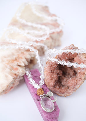 WHITE LIGHT MALA | Herkimer, Himalayan Quartz