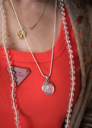 Sri Yantra Pendant 'Hand-carved in Himalayan Quartz' | 925 Sterling Silver