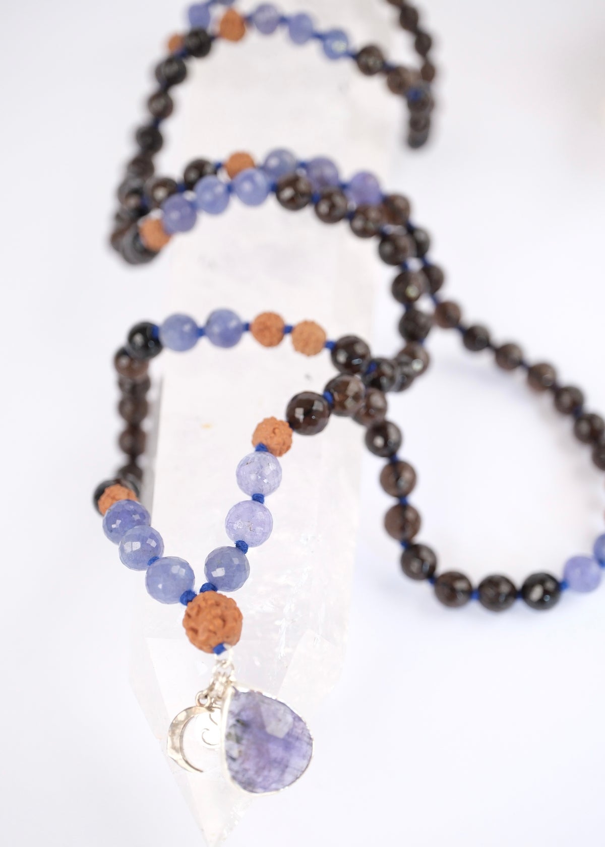 MAHADEV & the Third eye Mala | Tanzanite, Smoky Quartz & Rudraksha Mala