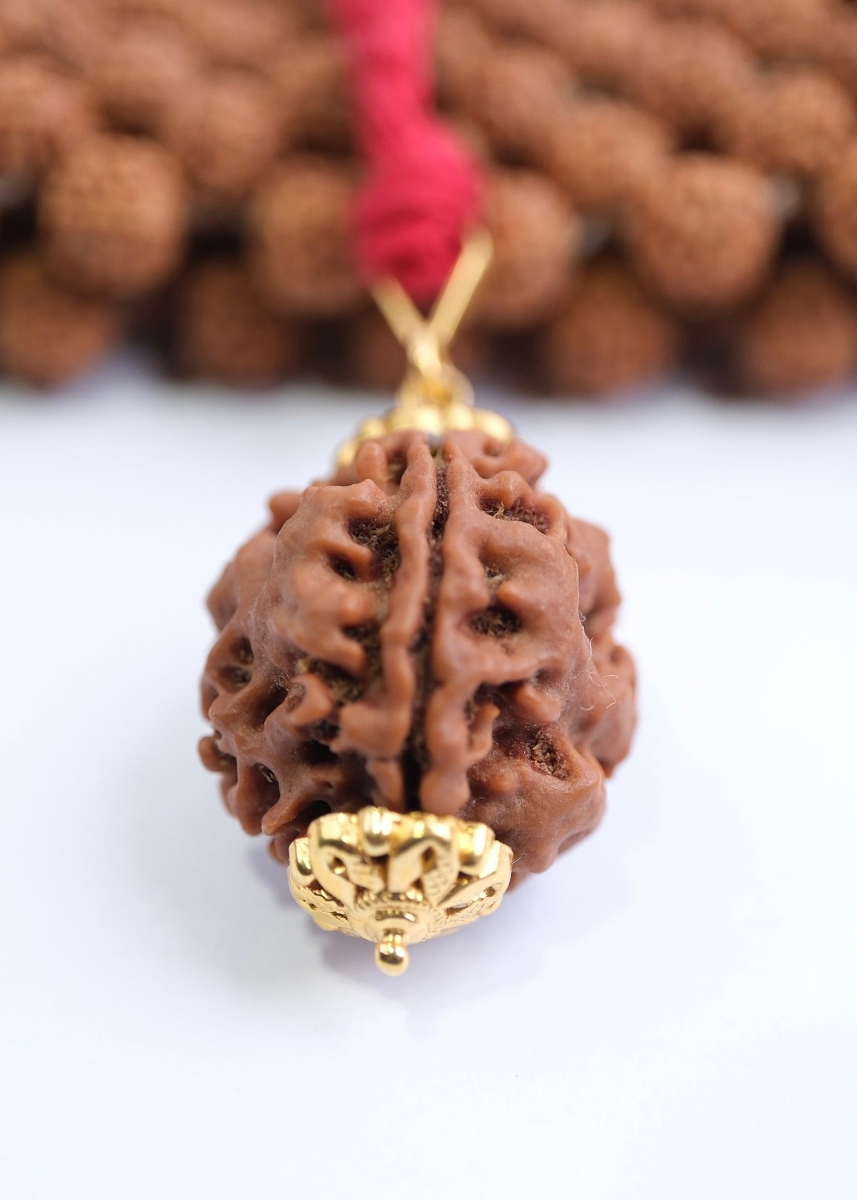 3 Mukhi Collectors Nepal Rudraksha 18k Gold Rudraksha Pendant | Brahma, Vishnu, Mahesh | Life Changing