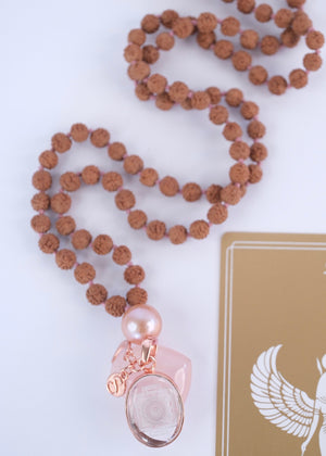 SRI VIDYA ‘Sacred Wisdom’ Mala | Sri Yantra, Pink Pearl, Rudraksha
