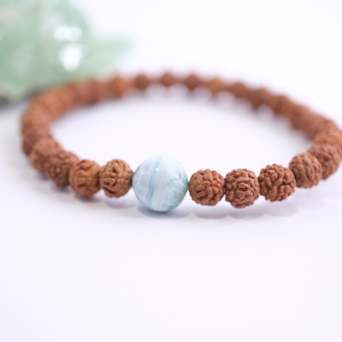 Himalaya LOKA | Rudraksha with Larimar Guru bead