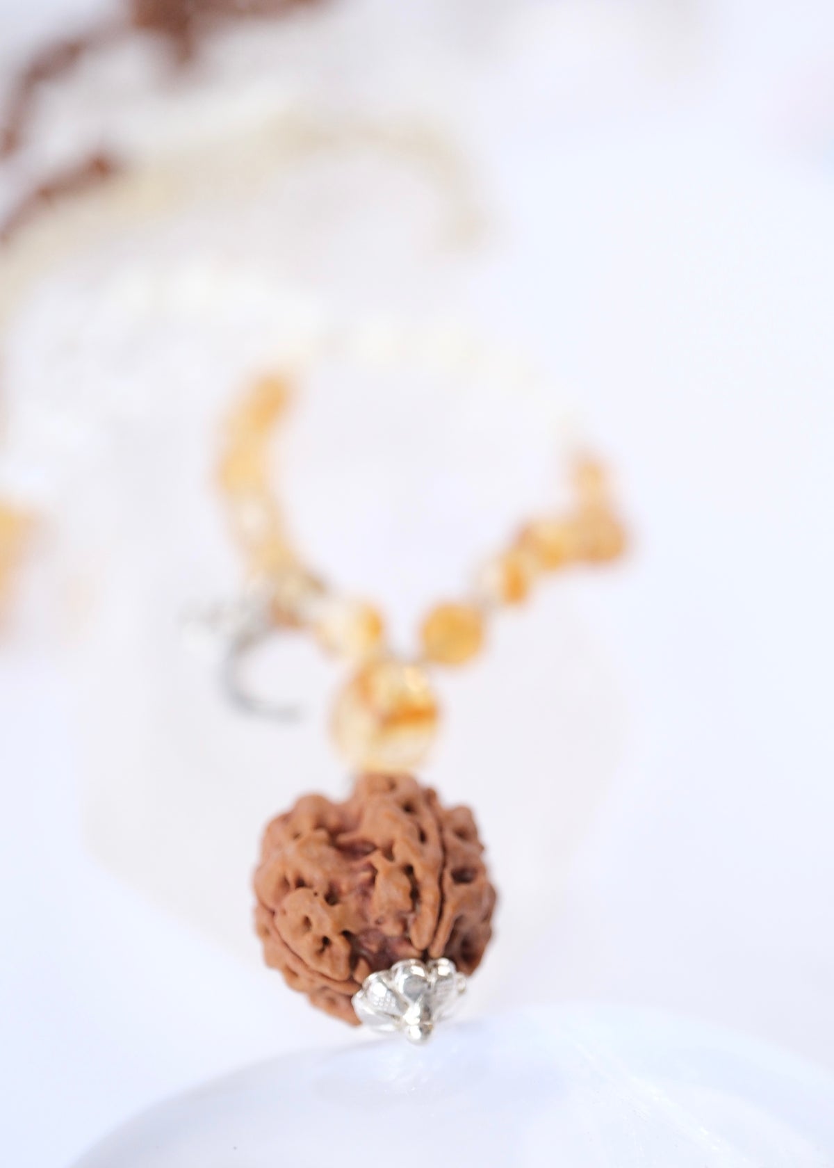 PRAJNA Saraswati Wisdom Mala for Harmony and Creativity | Nepal Rudraksha pendant
