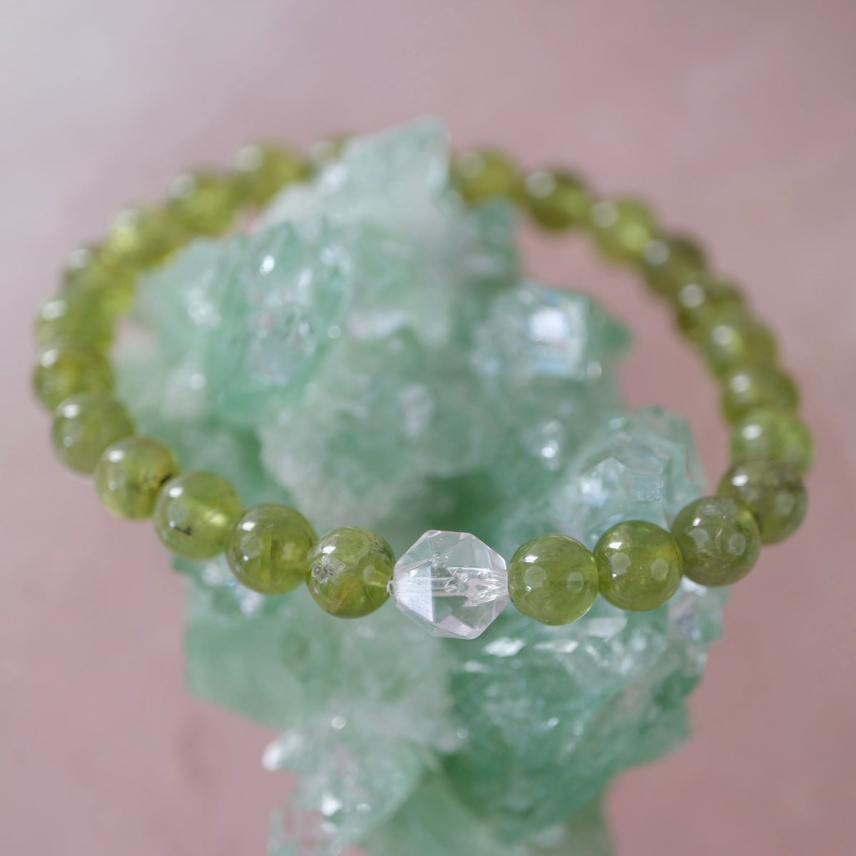 NECTRAR Peridot and Herkimer Bracelet