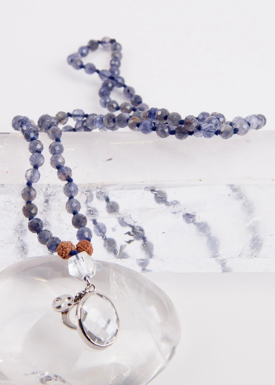 SHAMAN&#39;S Mala | Iolite, Himalayan Quartz, Herkimer, Rudraksha