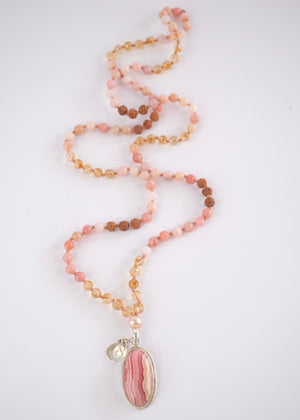 ATMA PREMA ‘The Sacred Self Love’ Mala | Rhodochrosite, Citrine, Pink Opal