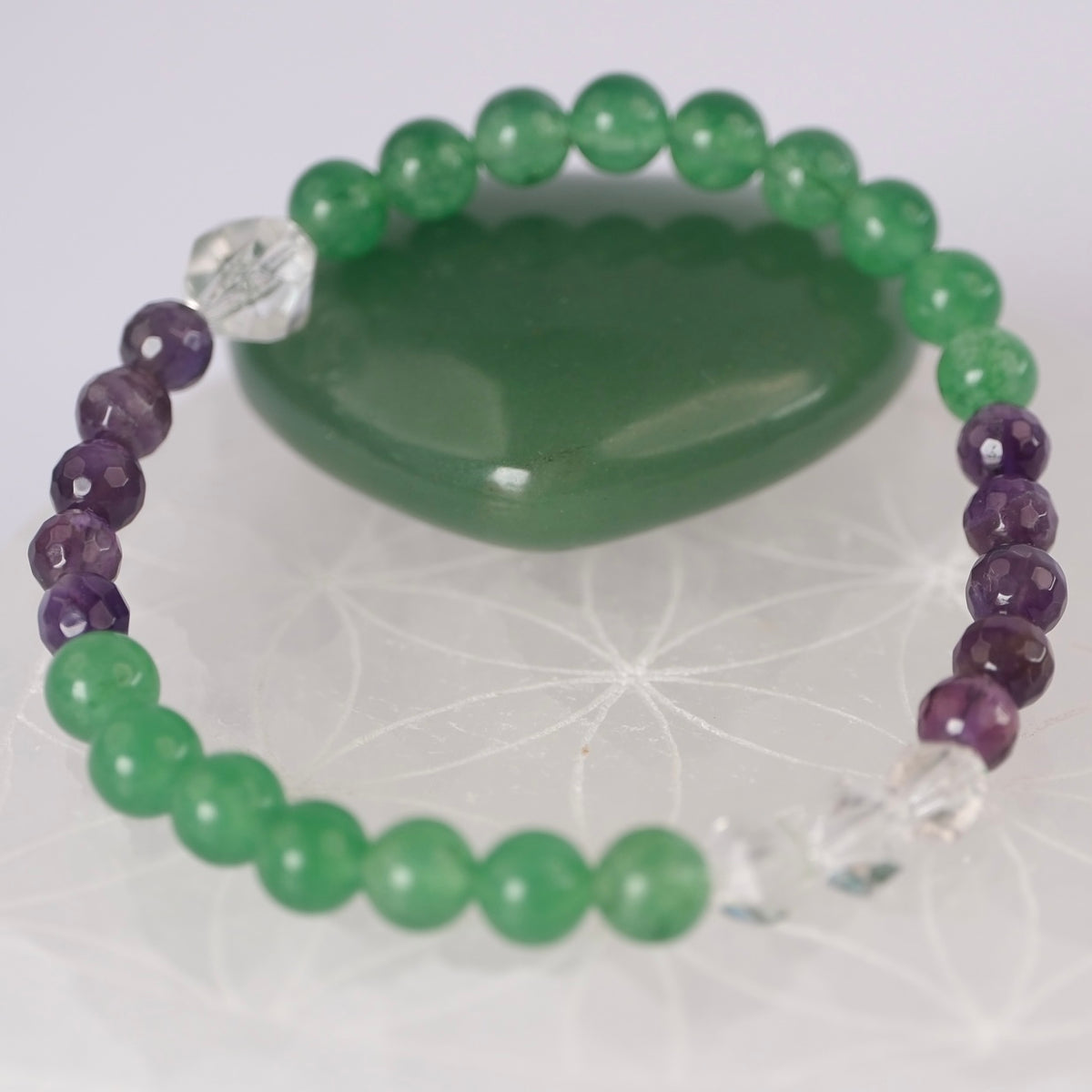 Aventurine Amethyst Bracelet with Quartz