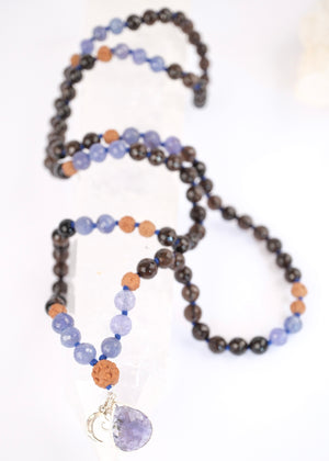 MAHADEV & the Third eye Mala | Tanzanite, Smoky Quartz & Rudraksha Mala