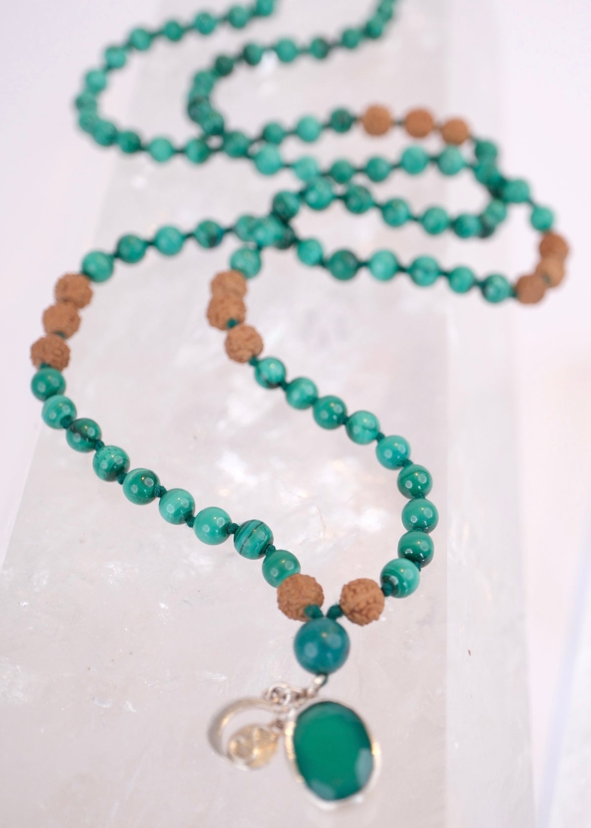 TRANSFORMATION Mala | Malachite, Green Onyx & Rudraksha