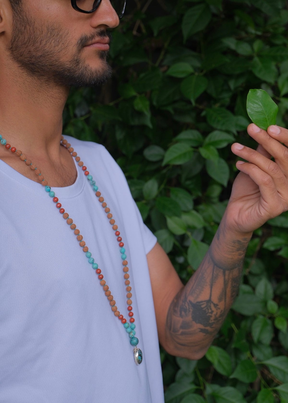 The TRIBAL Mala | Elders and Keepers of the Faith | Persian Turquoise, Red Jasper, Rudraksha