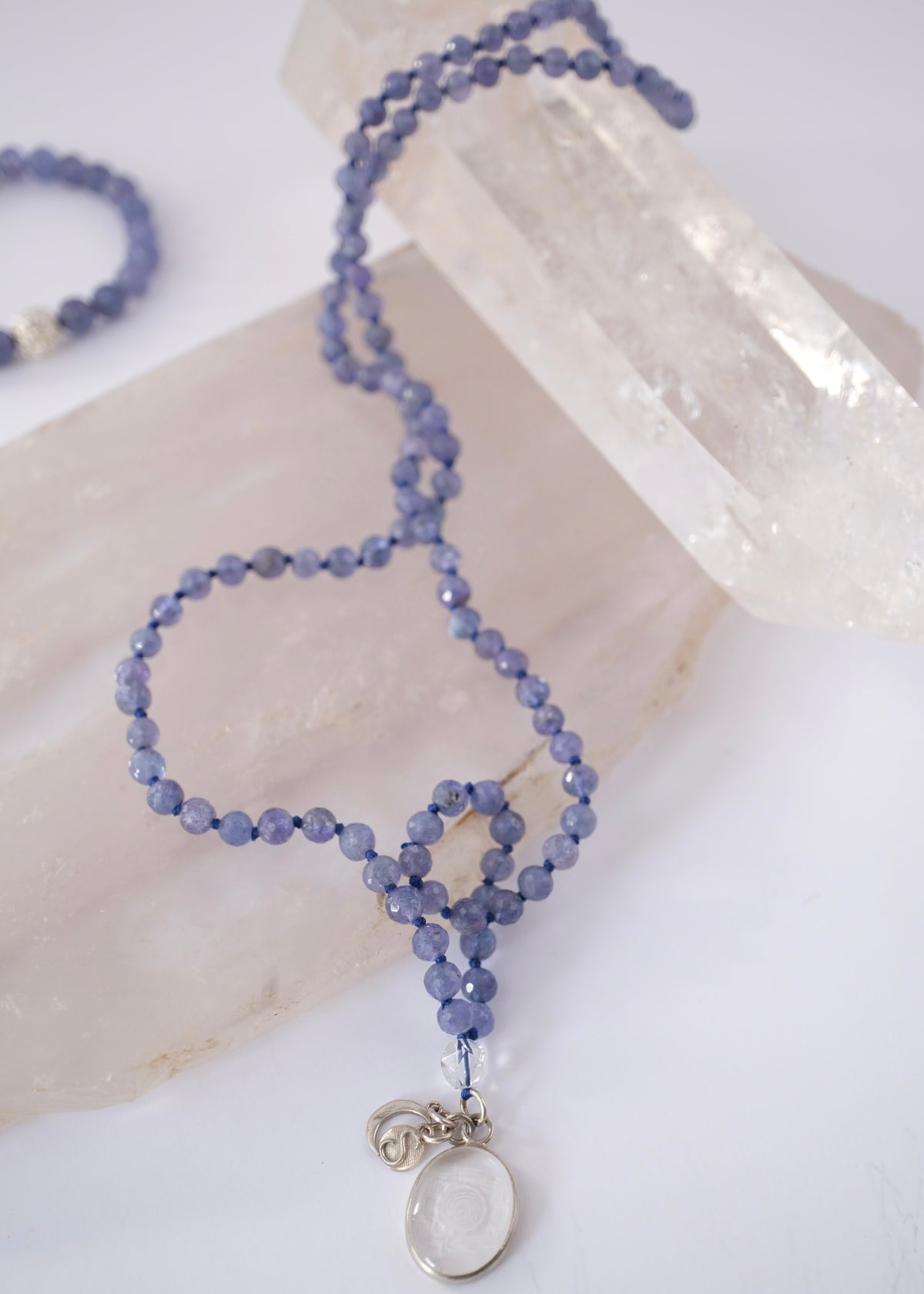 KASHI Awakened Mala | Tanzanite &amp; Himalayan Quartz | Shiva Consciousness