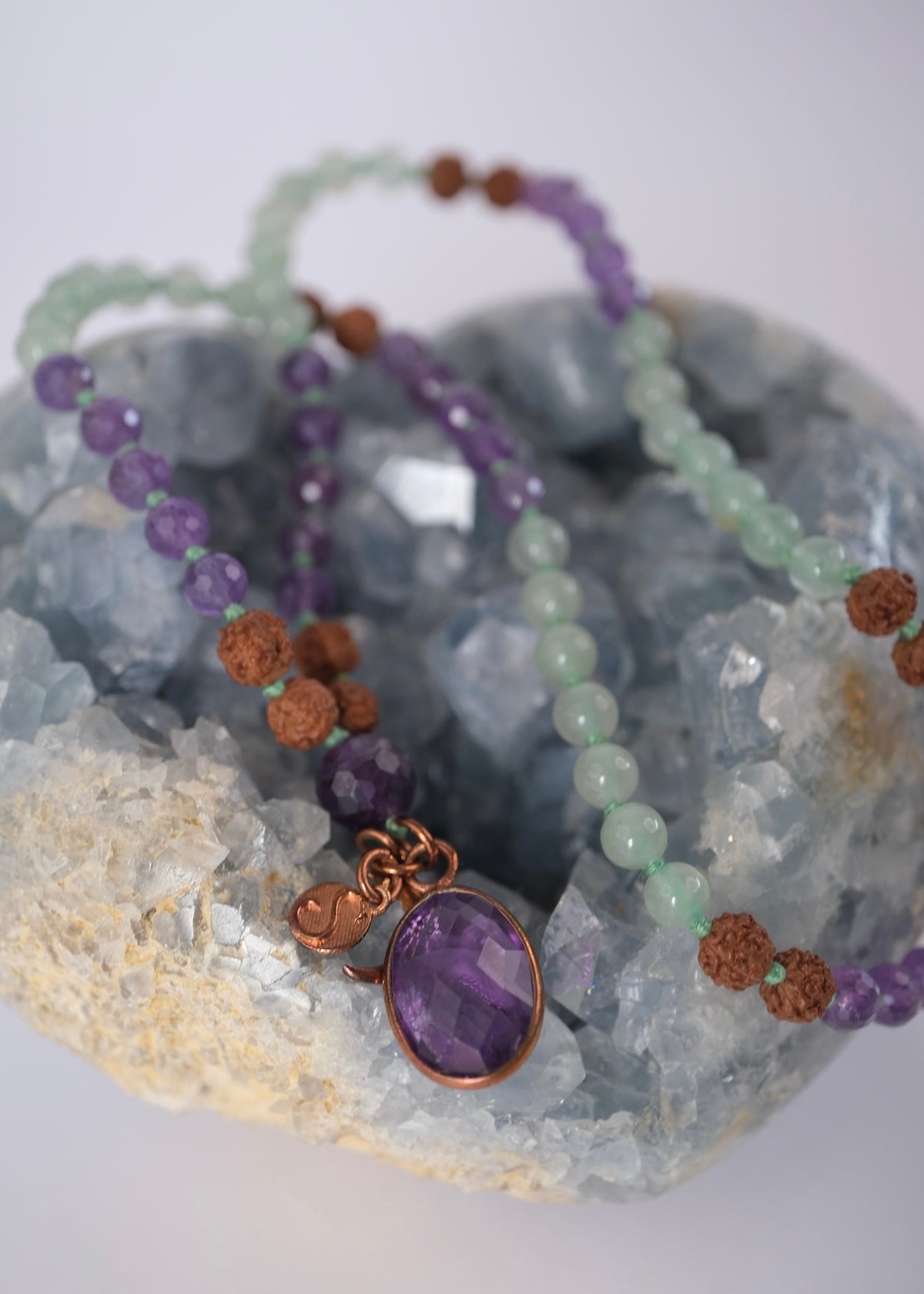 ANAHATA Spiritual Heart | Aventurine, Amethyst, Rudraksha Mala