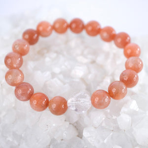 SURYA Blessings Bracelet 'The Radiant Blessing Sun' | 10mm Sunstone, Herkimer Quartz bracelet
