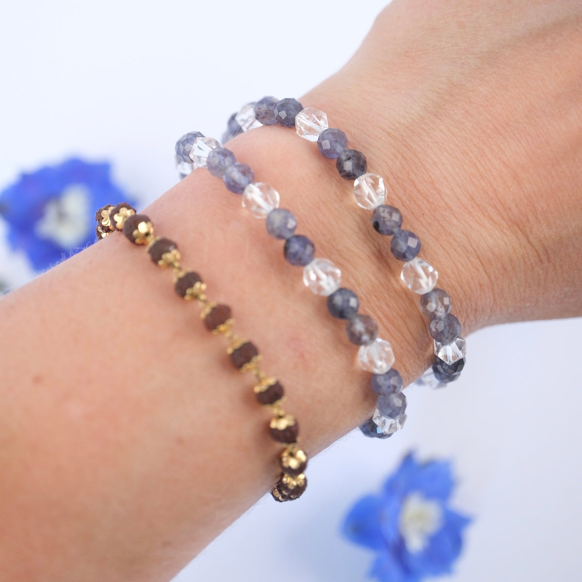 SHAMAN'S Light wrap bracelet | Iolite, Herkimer, Sterling Silver