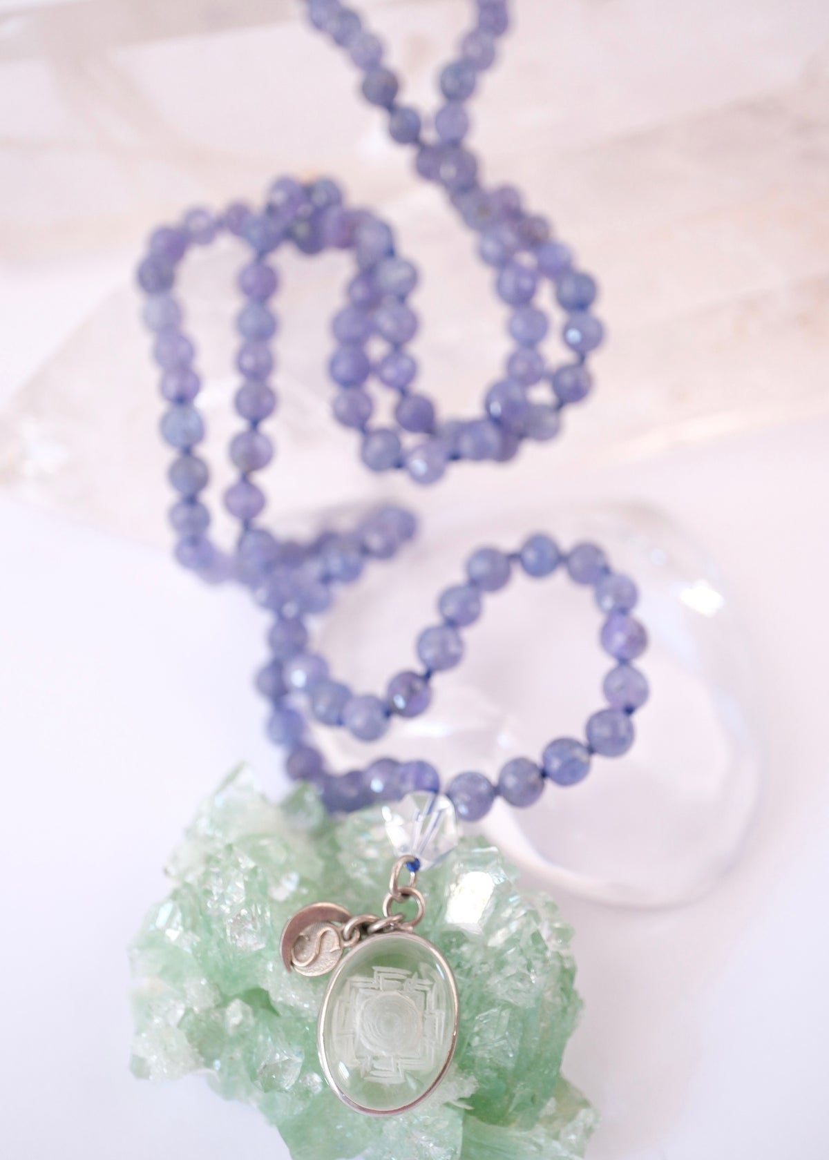 KASHI Awakened Mala | Tanzanite &amp; Himalayan Quartz | Shiva Consciousness
