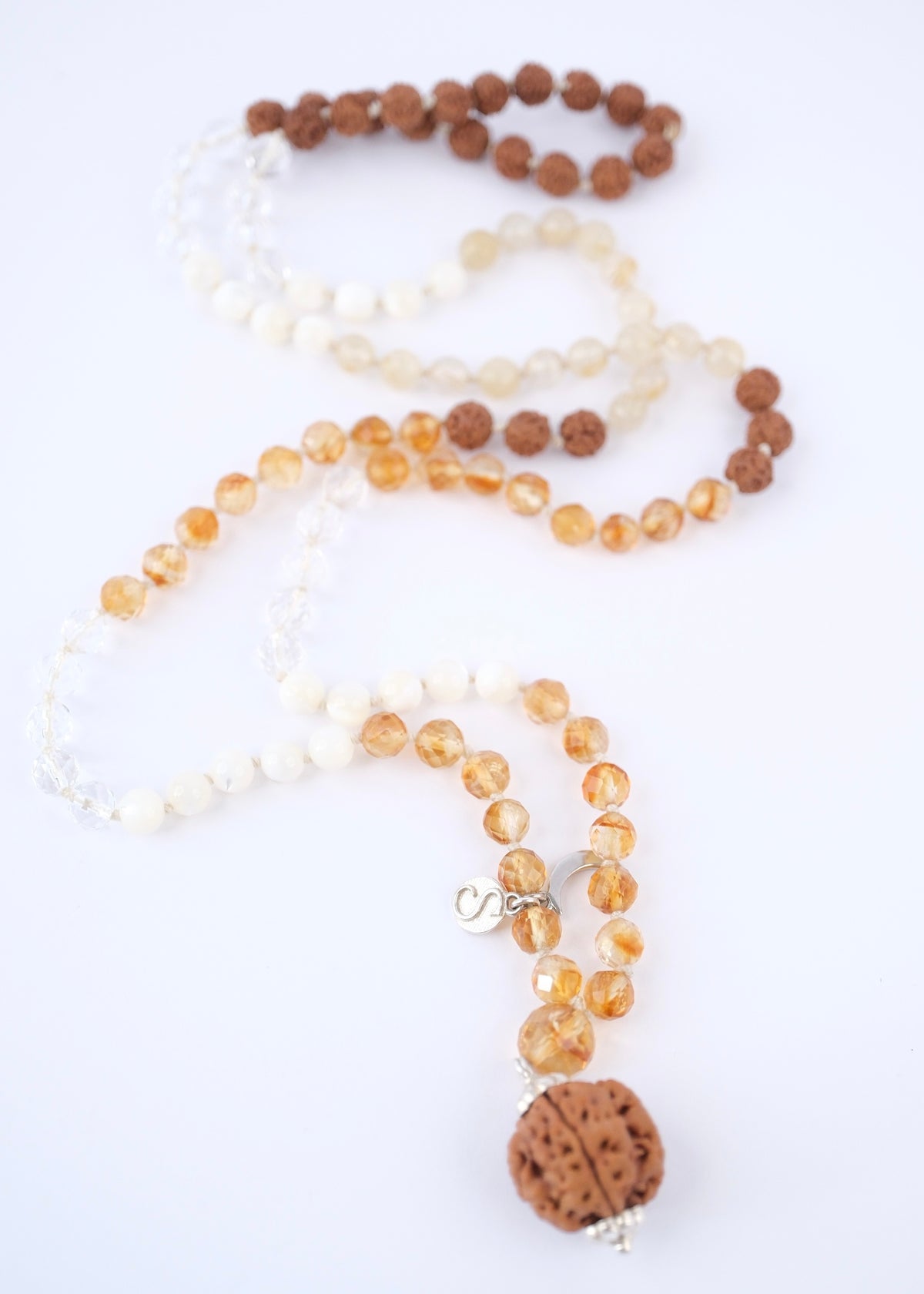 PRAJNA Saraswati Wisdom Mala for Harmony and Creativity | Nepal Rudraksha pendant