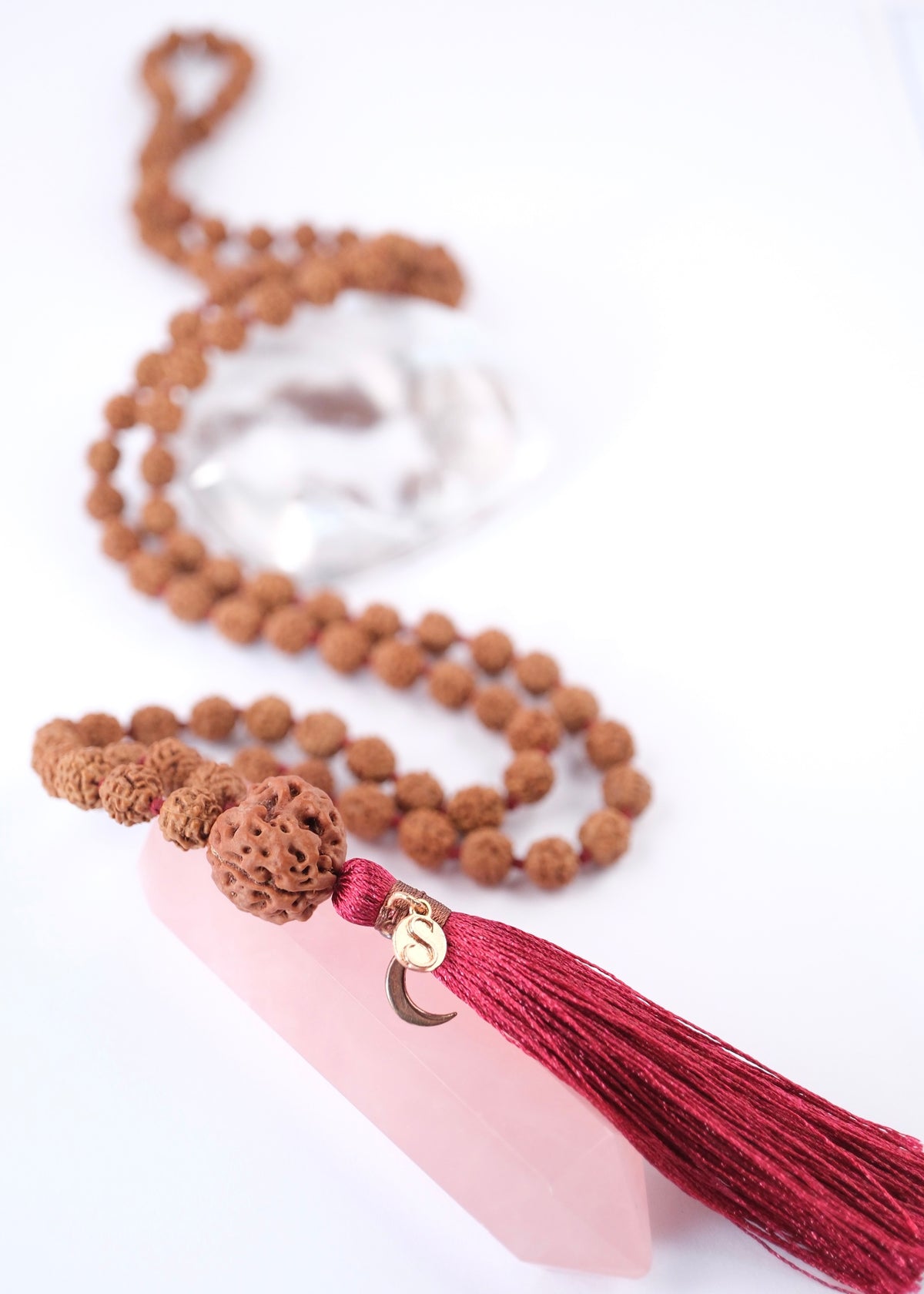 ADI Original Trinity Mala | Large Rudraksha with Nepal 3 Mukhi Guru bead. Meditation Mala