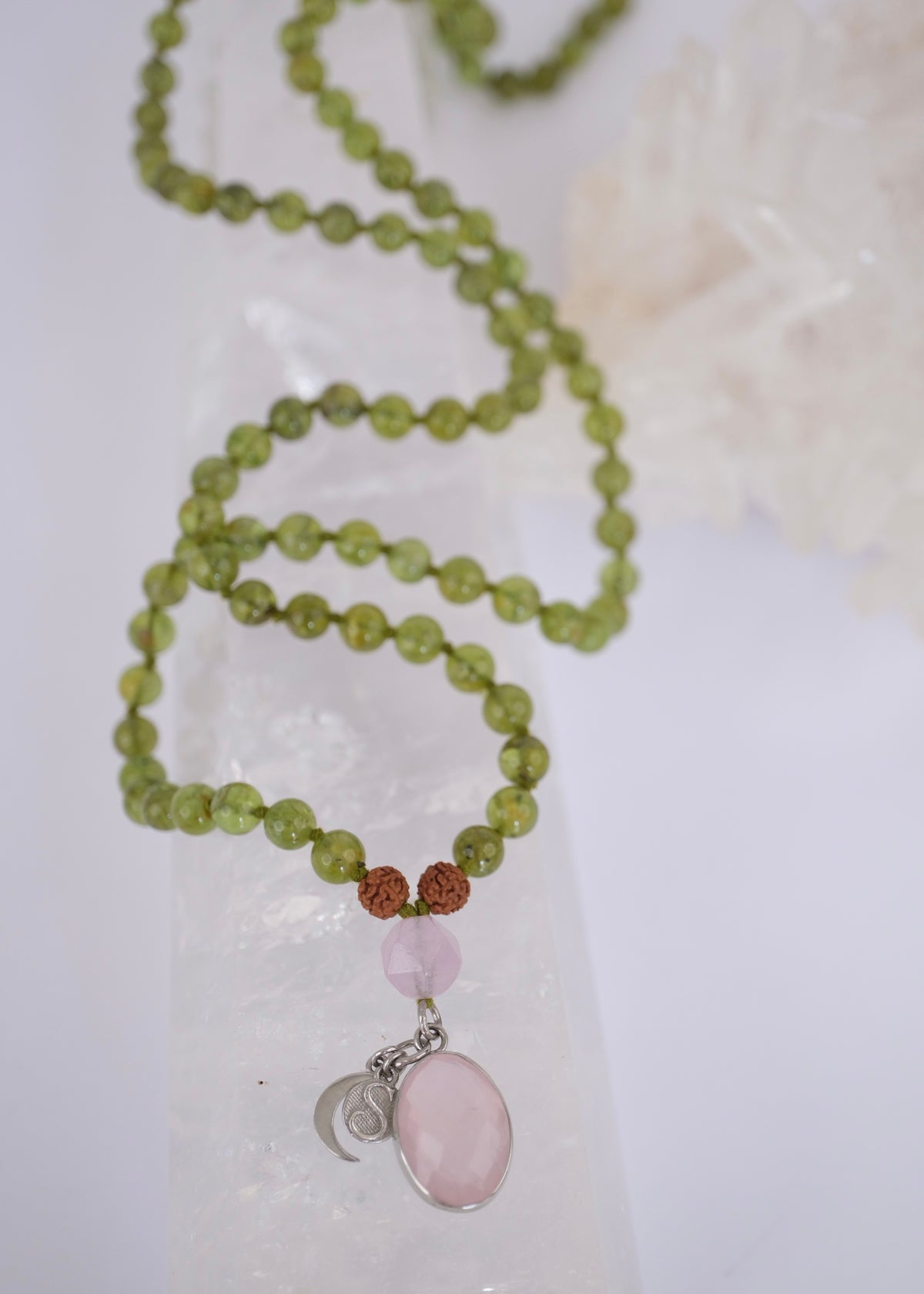 BHUVANESHWARI Goddess of the World Mala | Peridot, Lavender Amethyst, Rose Quartz