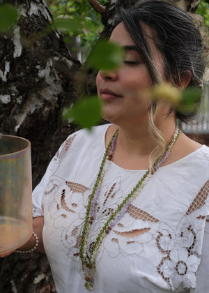 BHUVANESHWARI Goddess of the World Mala | Peridot, Lavender, Rose Quartz