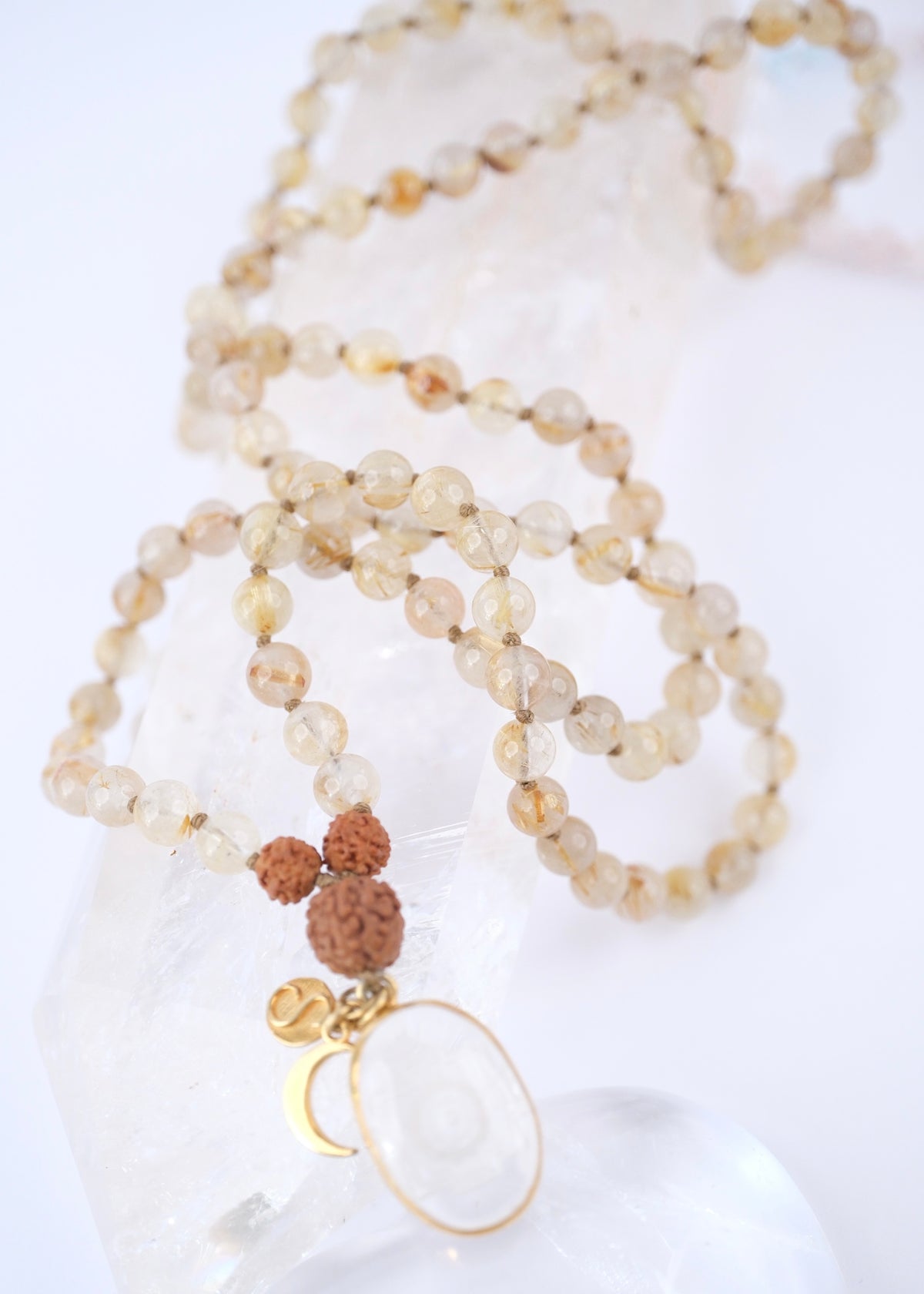 Blessing for the Healer | Gold in Quartz, Sri Yantra Pendant
