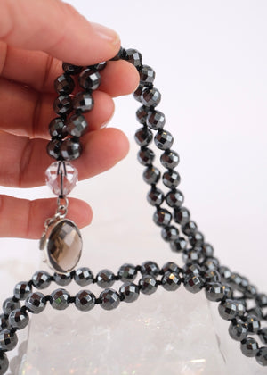 BHISHMA JI Great Knowledge Mala | Hematite & Smoky Quartz