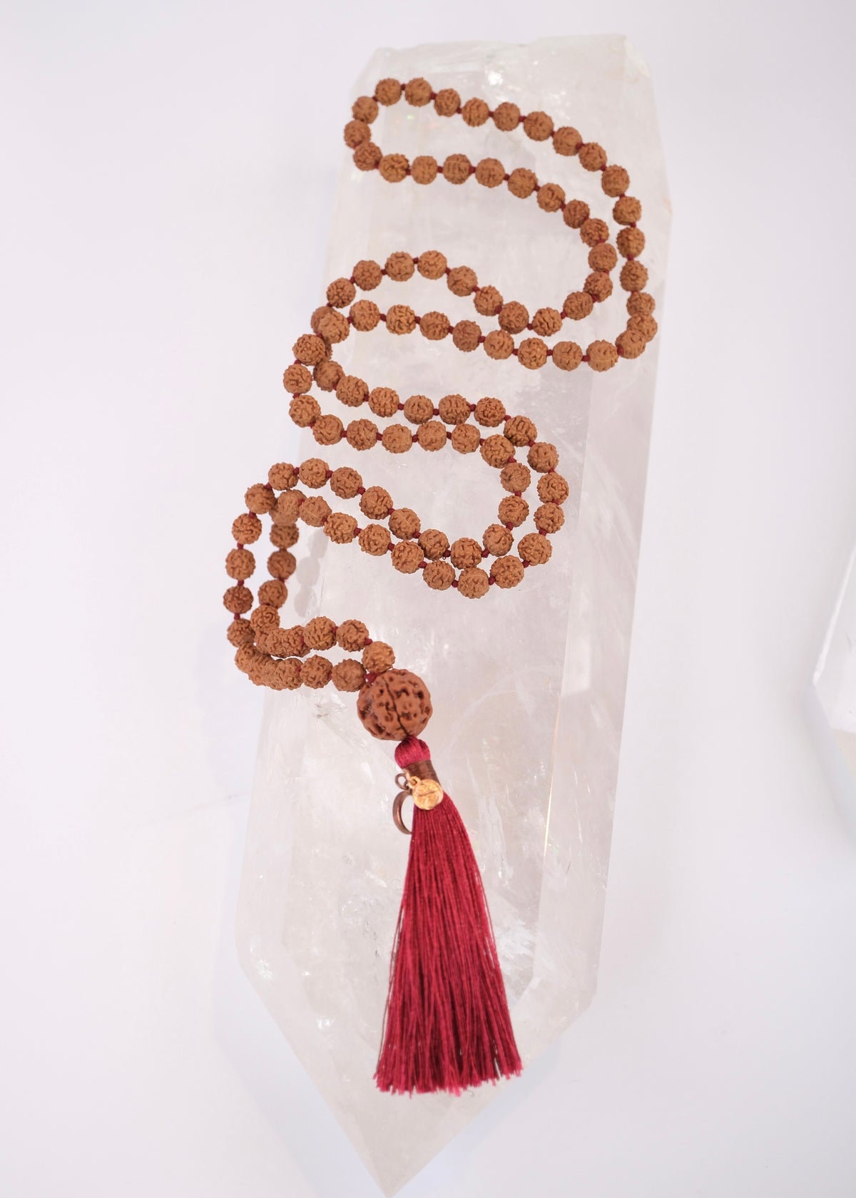 ADI Original Trinity Mala | Large Rudraksha with Nepal 3 Mukhi Guru bead. Meditation Mala