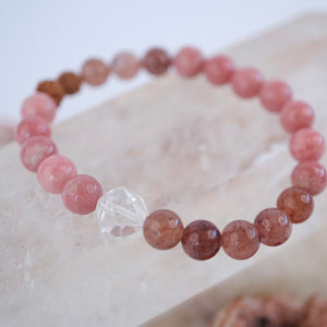 KARUNA Heary of Grace & Compassion | Thulite, Strawberry Quartz bracelet