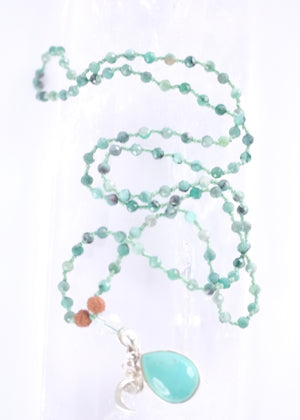 BUDH PRIYA 'The Mala of Mercury's Grace' Vedic Collection | Emerald, Persian Turquoise & Rudraksha
