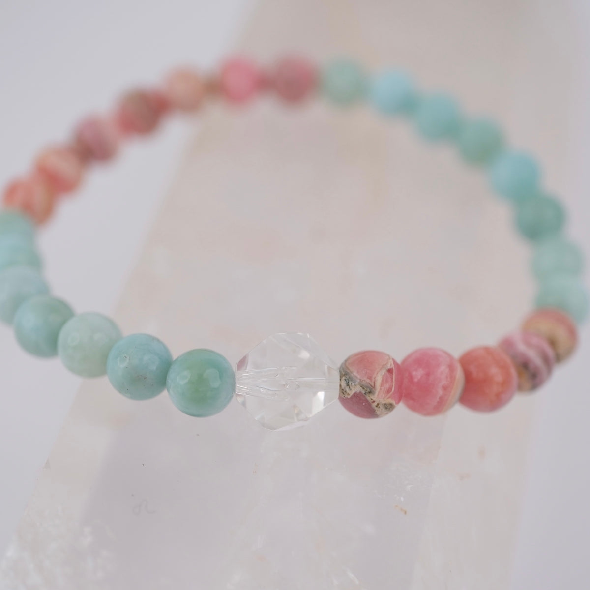 ANAND LOKA Plane of Bliss | Larimar, Rhodochrosite Bracelet