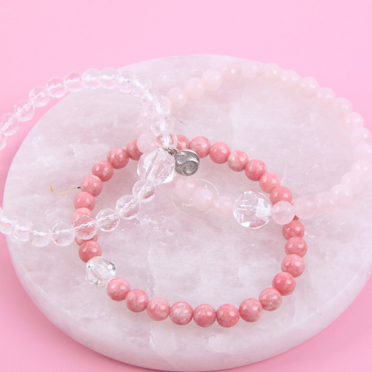 ANANDA Bliss | Madagascan Rose Quartz &amp; Herkimer