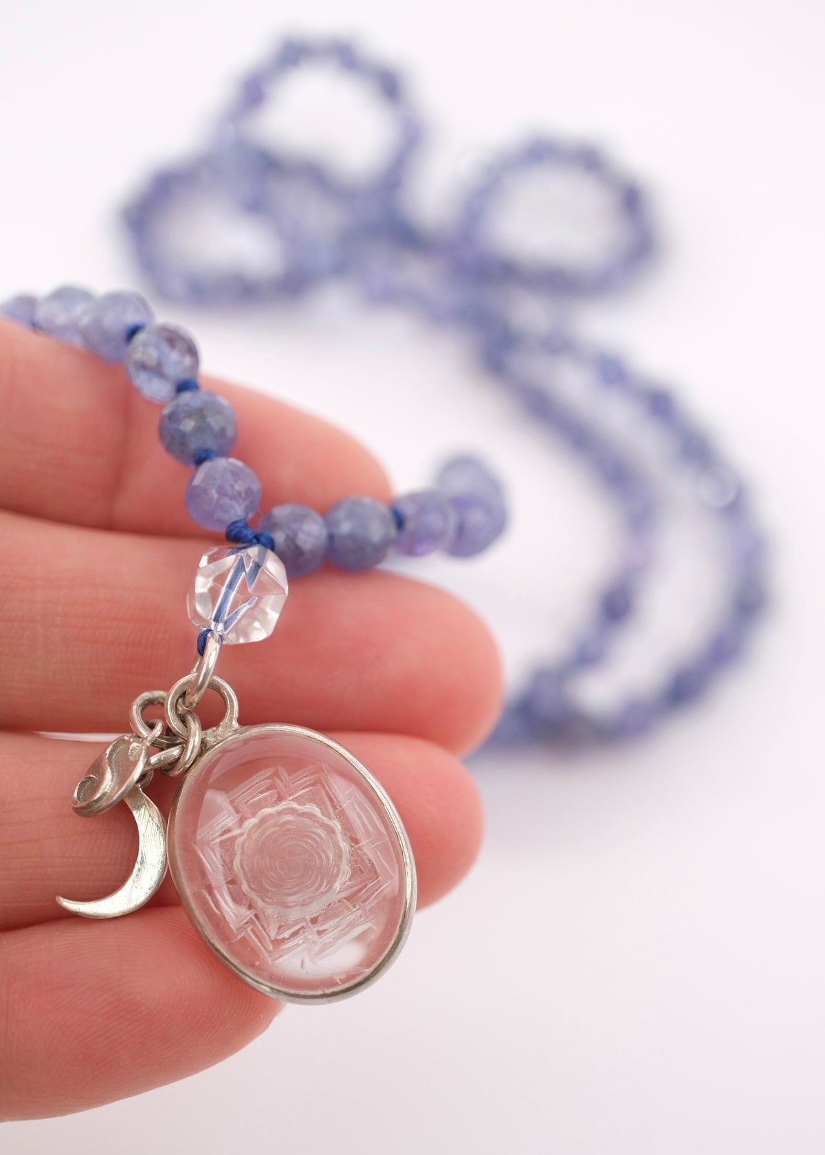 KASHI Awakened Mala | Tanzanite &amp; Himalayan Quartz | Shiva Consciousness