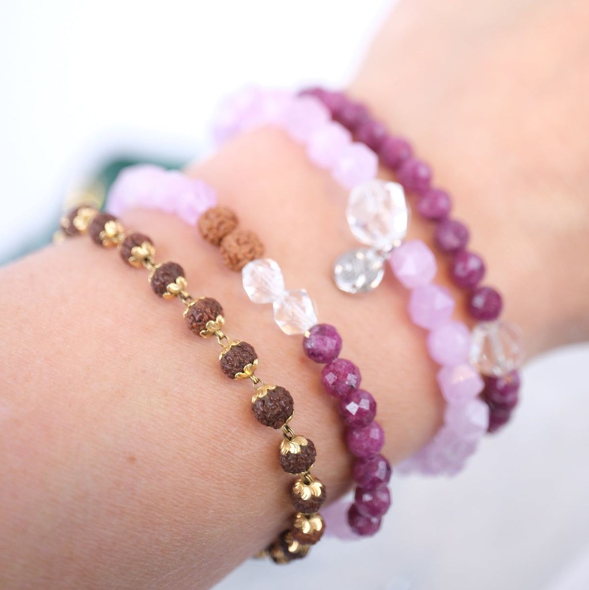 ETHEREAL Violet Flame | Amethyst Herkimer Bracelet