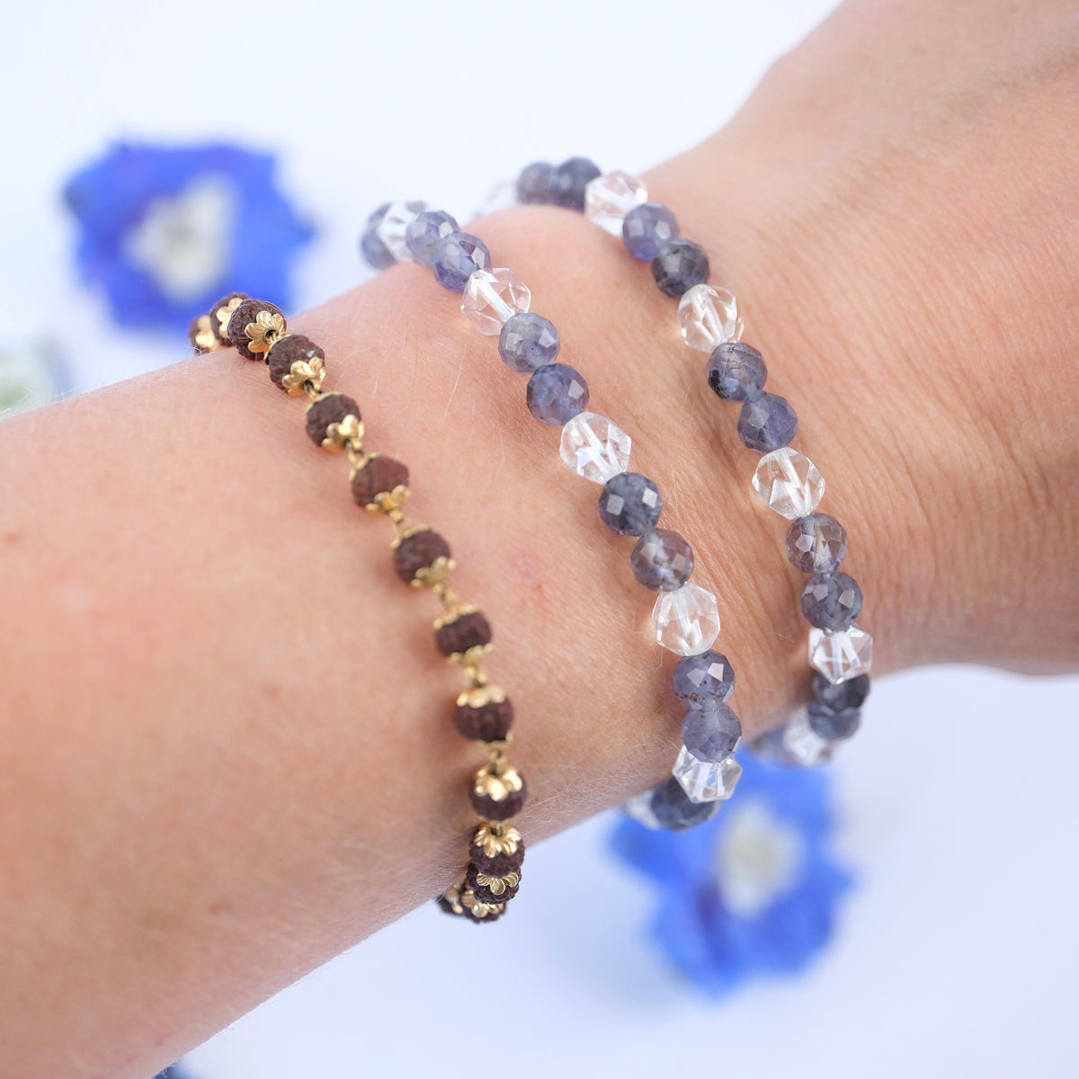 SHAMAN'S Light wrap bracelet | Iolite, Herkimer, Sterling Silver