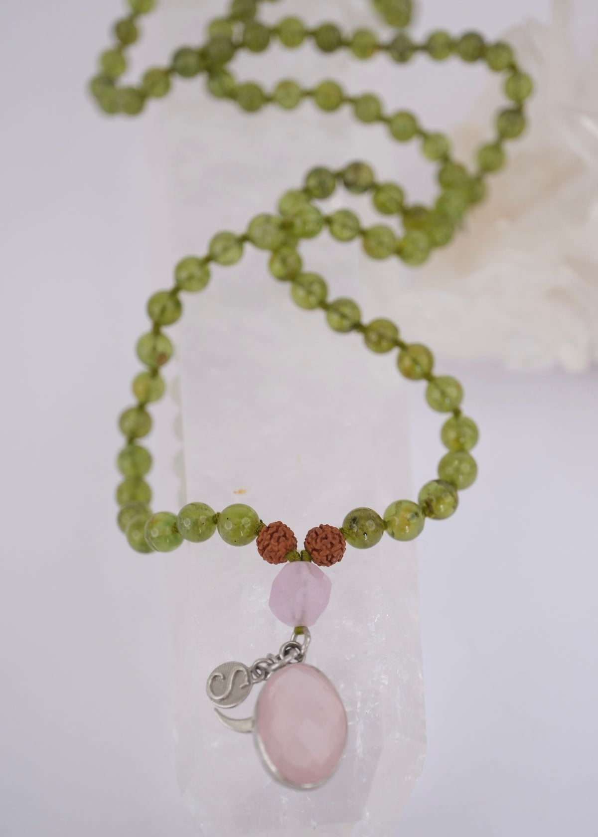 BHUVANESHWARI Goddess of the World Mala | Peridot, Lavender Amethyst, Rose Quartz