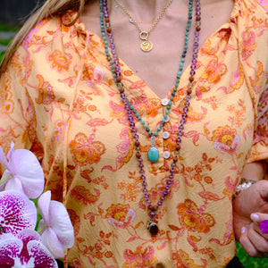 EKAANTA Mala | Finest Persian Turquoise Pendant and Emerald