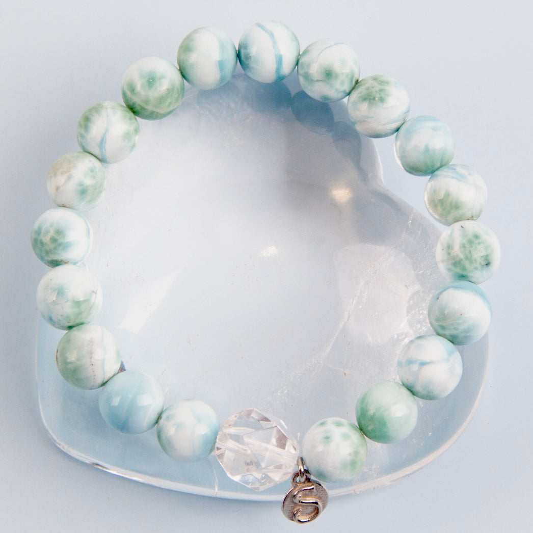 LIGHT OF TRUTH Larimar &amp; Herkimer Bracelet