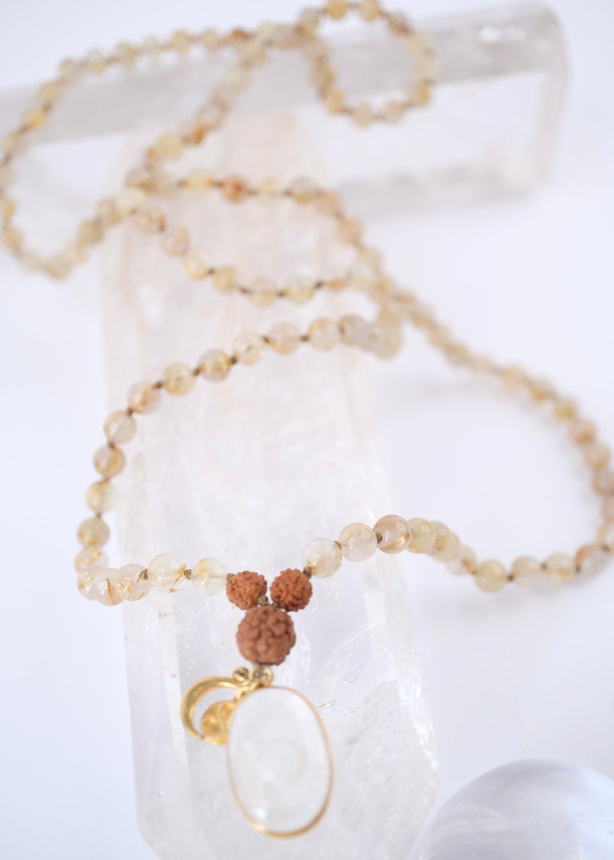 Blessing for the Healer | Gold in Quartz, Sri Yantra Pendant