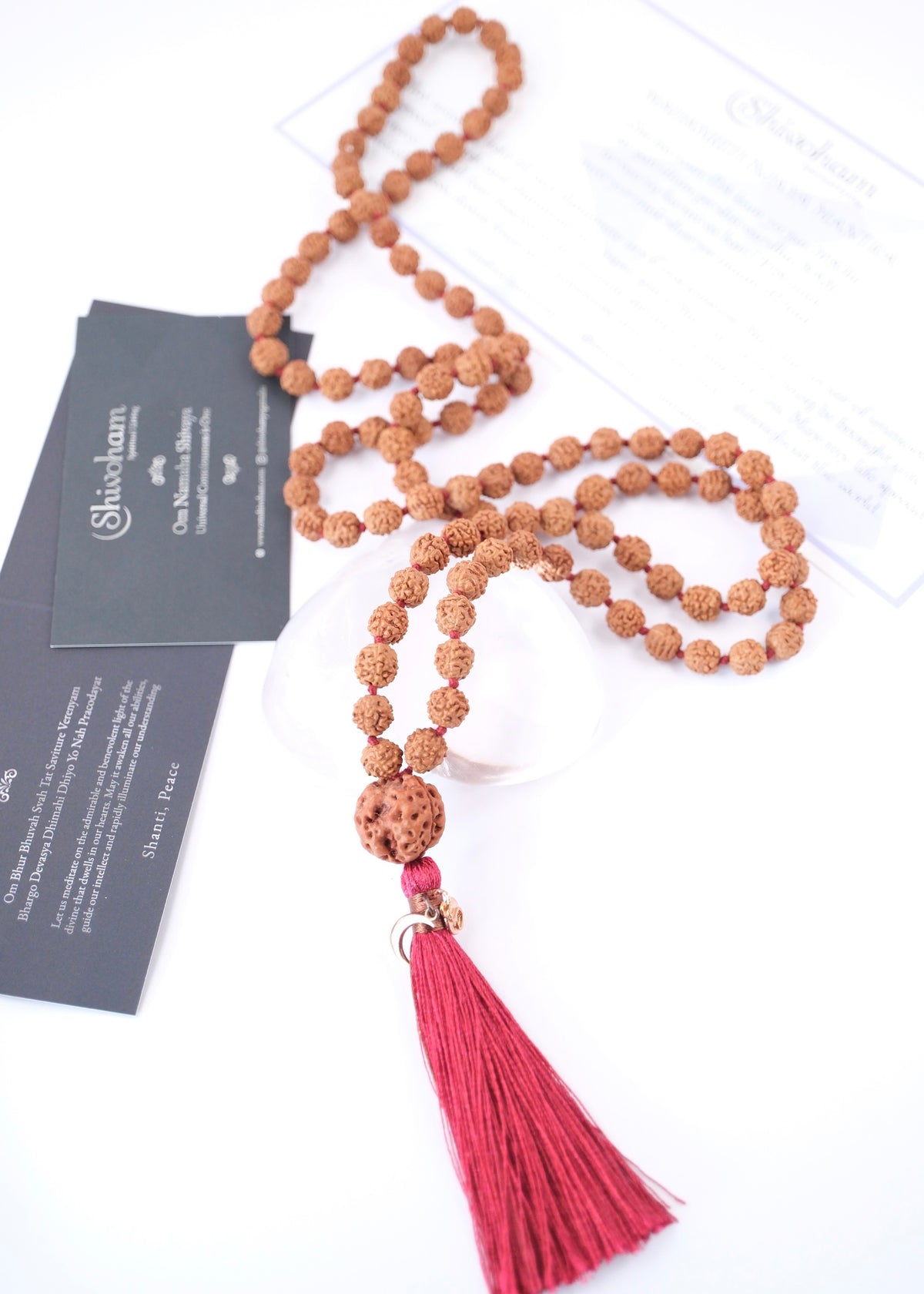 ADI Original Trinity Mala | Large Rudraksha with Nepal 3 Mukhi Guru bead. Meditation Mala