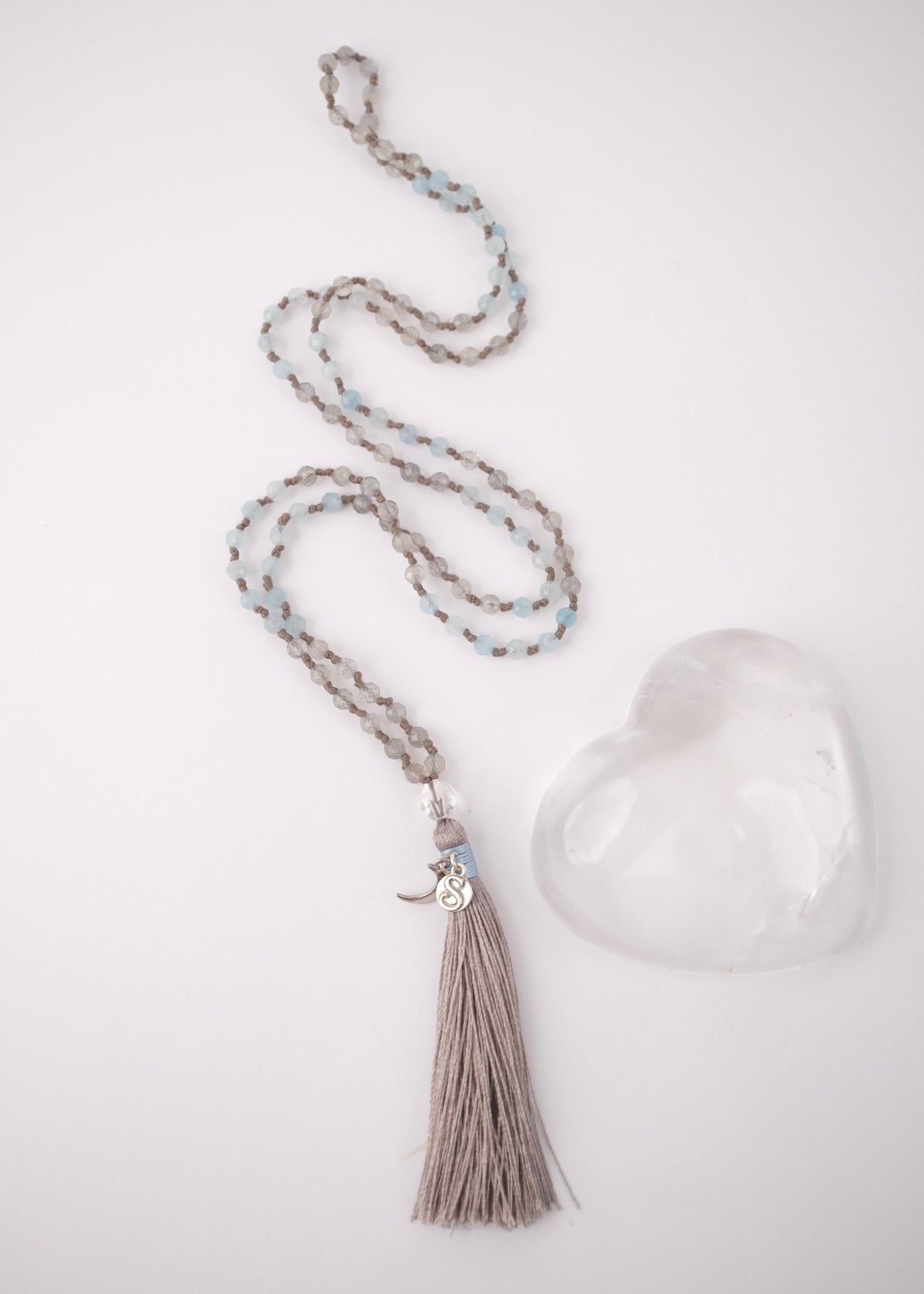 PLEIADAS Star Beings Mala | Labradorite, Aquamarine, Herkimer