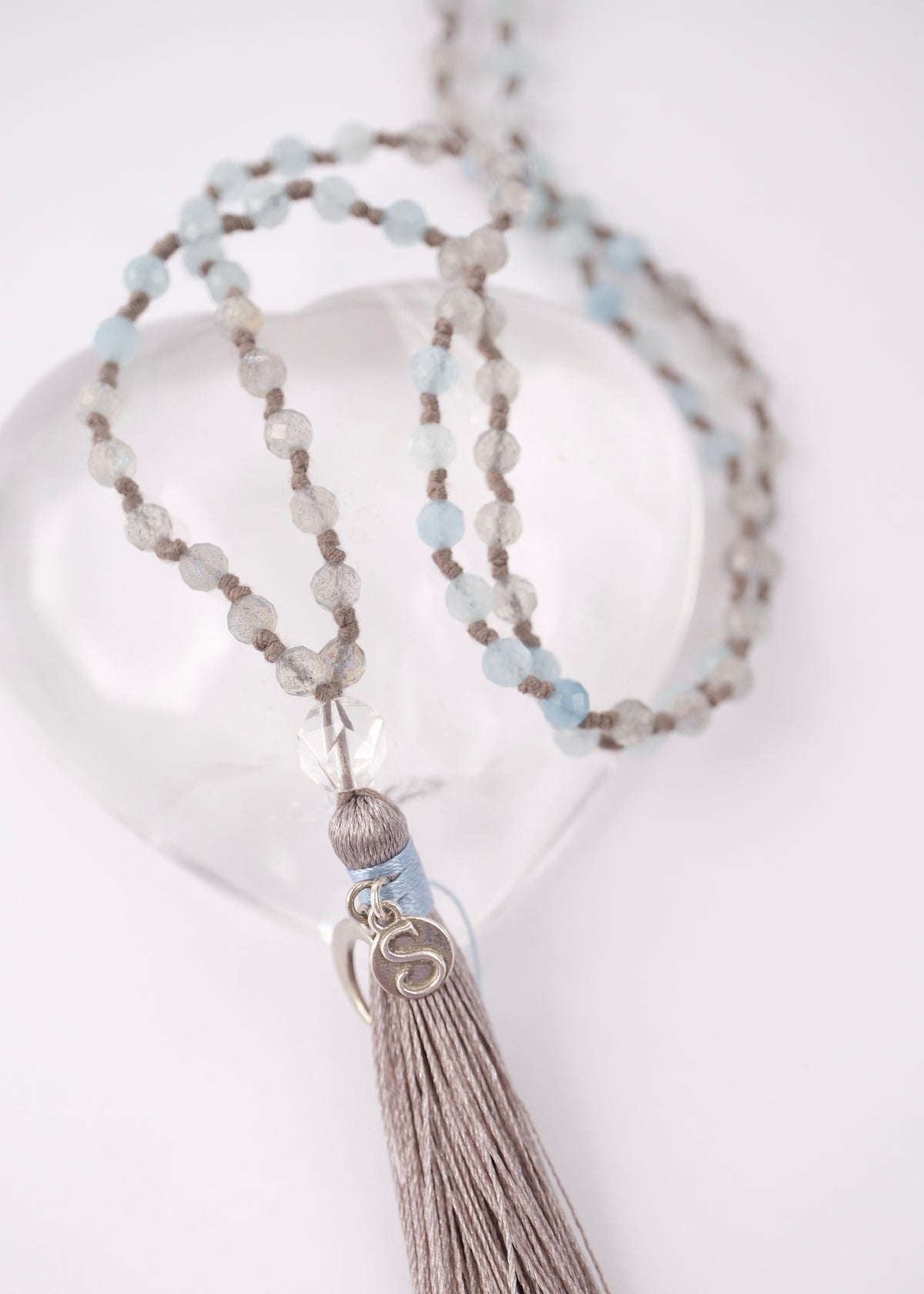 PLEIADAS Star Beings Mala | Labradorite, Aquamarine, Herkimer