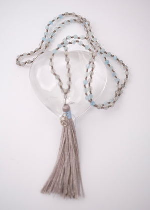 PLEIADAS Star Beings Mala | Labradorite, Aquamarine, Herkimer