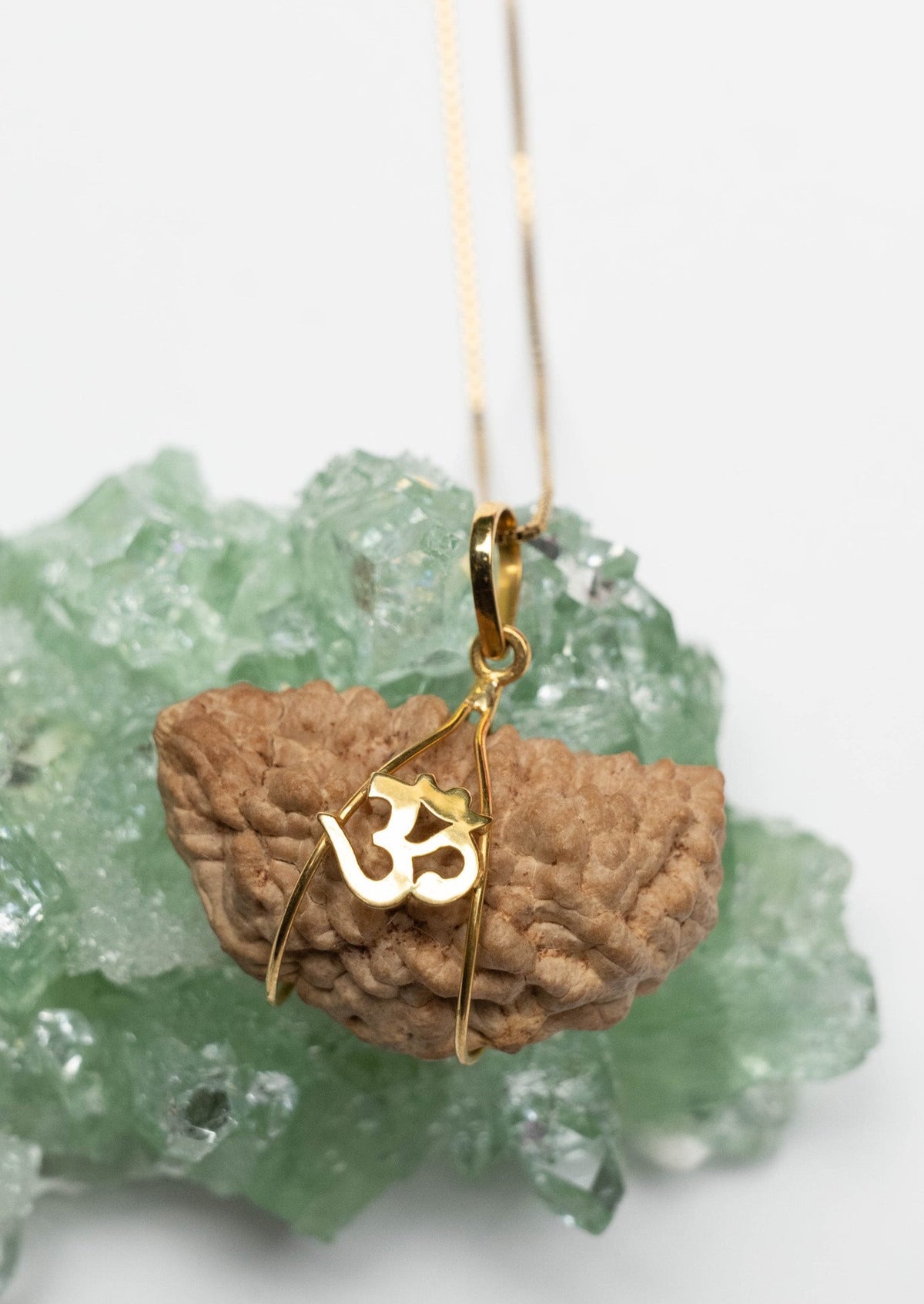 1 (Ek) Mukhi Collectors Rudraksha Pendant in 18k Gold OM | SHIVA Liberation &amp; Consciousness