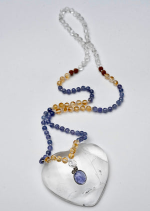 Bhaskaraya Mala | Tanzanite 18k White Gold, Citrine, Herkimer Diamonds