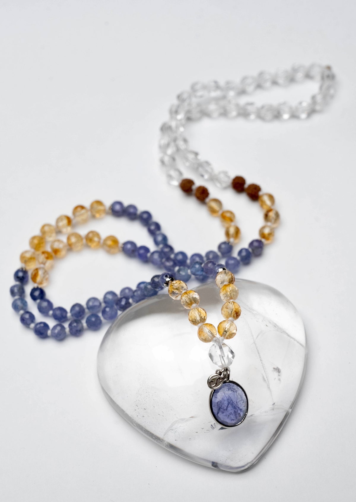 Bhaskaraya Mala | Tanzanite 18k White Gold, Citrine, Herkimer Diamonds