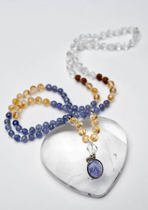 Bhaskaraya Mala | Tanzanite 18k White Gold, Citrine, Herkimer Diamonds