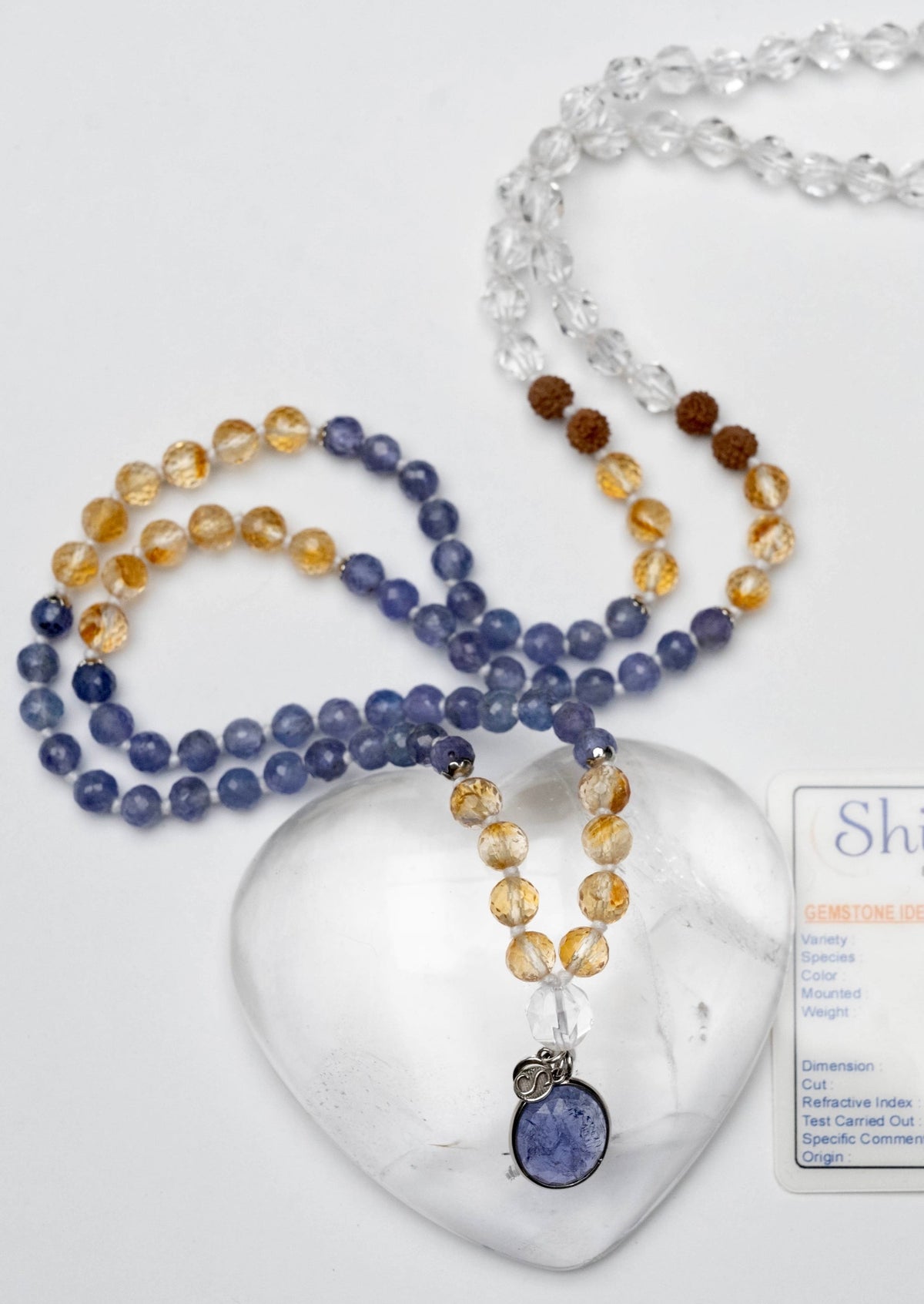 Bhaskaraya Mala | Tanzanite 18k White Gold, Citrine, Herkimer Diamonds